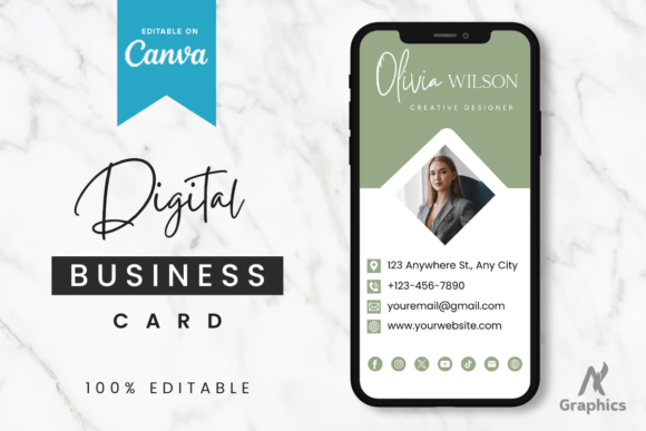 Download New Green Digital Business Card Template - Car Collection