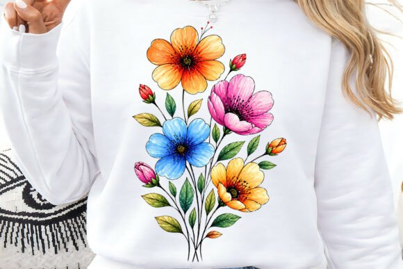 Download Colorful Wildflower Floral Design PNG - Premium Resources