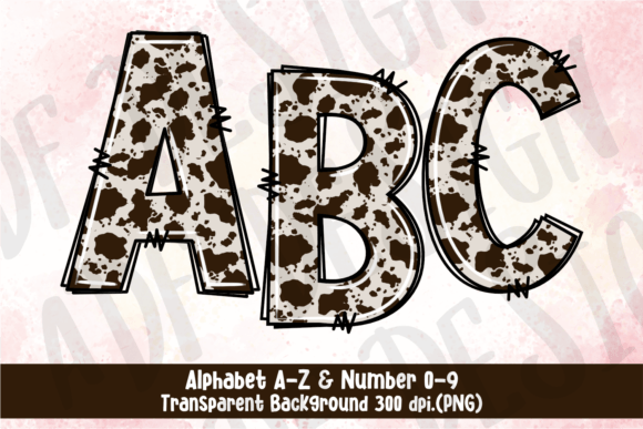 Download Cowhide Doodle Alphabet Letters Font PNG - Alphabet Collection