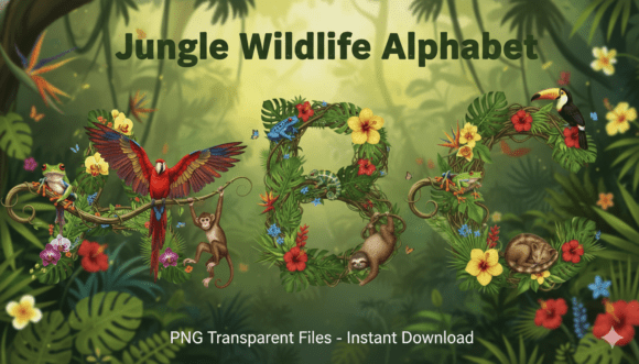 Download Lungle Animal and Flora Alphabet PNG - Flora Collection
