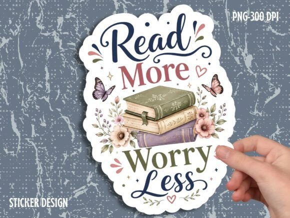 Download Read More Worry Less Sticker PNG | Flora - Flora Collection