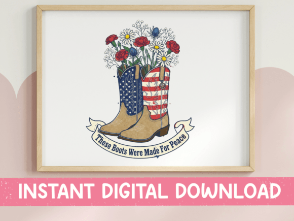Download Patriotic Cowboy Boots Floral Design - Flora Collection