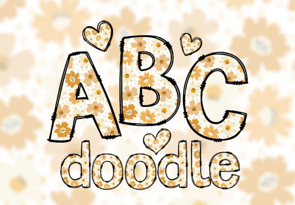Download Flowers Alphabet Doodle PNG Letters Font - Alphabet Collection