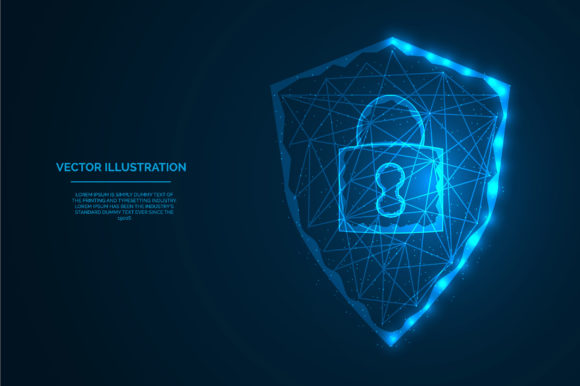 Download Lock with Shield Polygonal Illustration - Illustration Collection