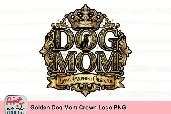 Download Golden Dog Mom Crown Logo PNG - Golden Collection