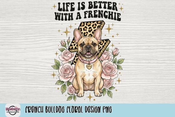 Download French Bulldog Floral Design PNG - Premium Bundle