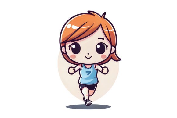 Download Cartoon Girl Jogging Cute Party - Car Collection