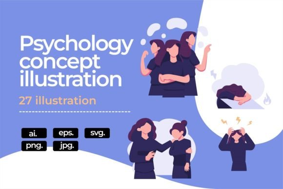 Download Psychology Concept Flat Illustration - Illustration Collection