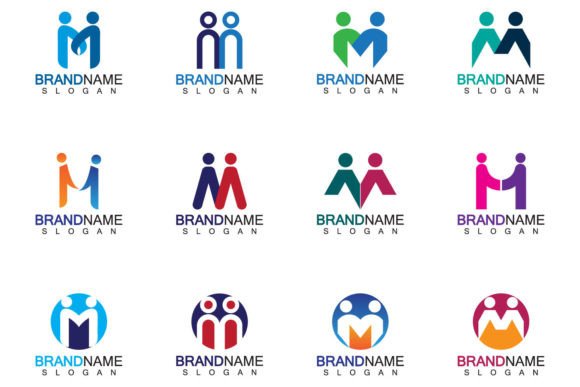 Download M Letter People Concept Logo Template - Logo template Collection