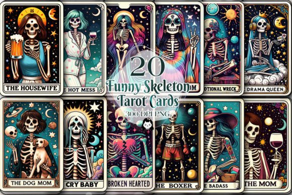 Download Funny Skeleton Tarot Card Sublimation - Car Collection