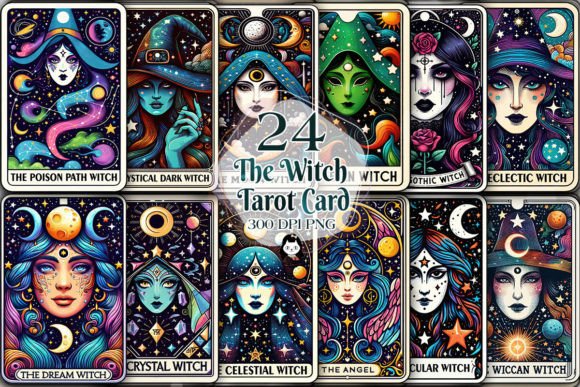 Download Witch Tarot Cards Sublimation Clipart - Car Collection