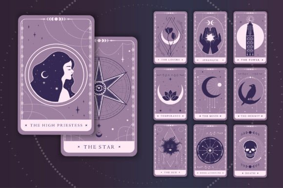 Download Celestial Tarot Cards Purple Set - Car Collection