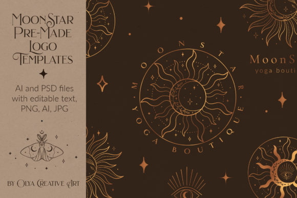 Download Mystic Sun Moon Logo Templates Kit. Eyes - Logo template Collection