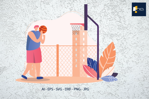 Download Flat Illustration Basketball Athlete - Illustration Collection