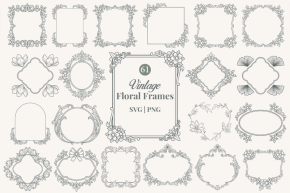 Download Vintage Ornamental Floral Frame - Flora Collection