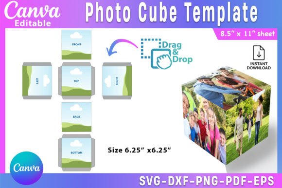 Download Photo Cube Canva Template Photo Cube Box - Canva Collection