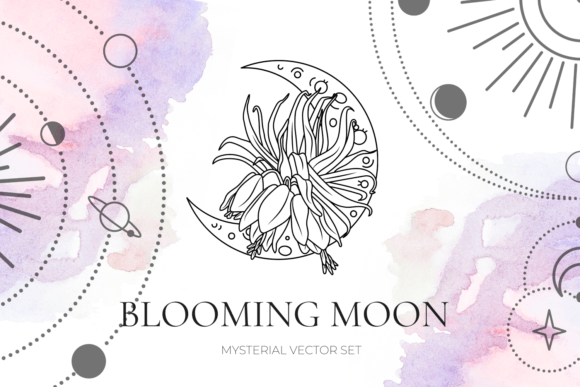 Download Crescent Floral Moon SVG Illustration - Flora Collection