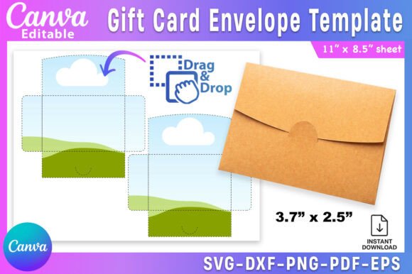 Download Gift Card Envelope Canva Template - Car Collection