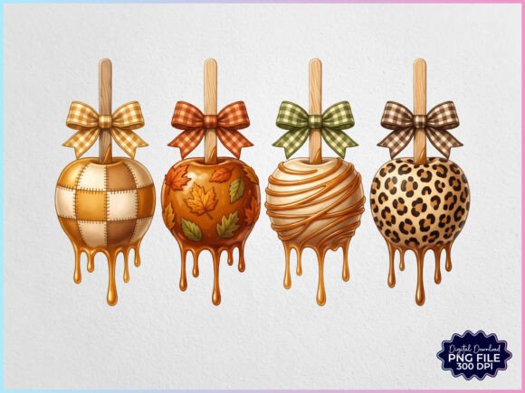 Download Preppy Fall Caramel Apples Autumn PNG - Car Collection