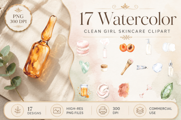 Download Clean Girl Skincare Spa Watercolor Set - Car Collection