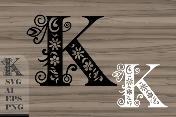 Download Floral Decorative Letter K - Flora Collection
