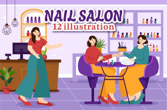 Download 12 Nail Polish Salon Illustration - Illustration Collection