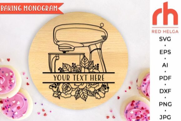 Download Floral Mixer Monogram SVG, Baking Logo - Flora Collection