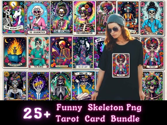 Download Funny Skeleton Tarot Card Sublimation - Car Collection