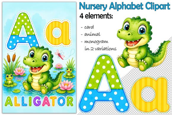 Download Alphabet Clipart Letter a, Alligator PNG - Alphabet Collection